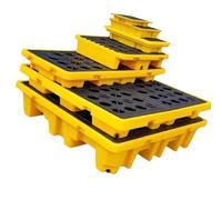 Plateau de rétention des déversements industriels - Bac anti-fuite antidérapant, empilable en polyéthylène, 49 x 35 x 9 cm, kit anti-déversement de produits chimiques robuste, durable et fac