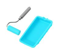 Plateau de rouleau de peinture en silicone avec bords en aluminium, cadre et couvercle de rouleau de 22,9 cm, design profond pour murs, travail du bois, projets de bricolage, mesures graduées