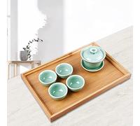 Plateau de salle de bain en bambou - Pour coiffeuse - Plateau décoratif pour café, bar et restaurant - 29 x 18 x 2,5 cm