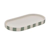 Plateau Strio 24cm rayures vert céladon en grès