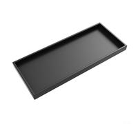 Plateau de salle de bain en silicone pour organiser les essentiels de l'évier et le distributeur de savon étanche et incassable (noir, 30 x 12,5 cm)