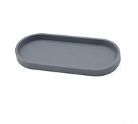 Plateau de salle de bain fonctionnel en silicone pour le rangement du savon et de l'éponge, facile à nettoyer, esthétique moderne (gris)