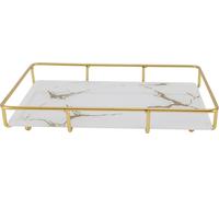 Plateau de salle de bain Moderne Stylisé Antidérapant Organisateur de rangement pour comptoir d'évier de cuisine L Blanc