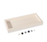Plateau de Salle de Bain, Petit Plateau de courtoisie en Silicone, Porte-Savon, Porte-éponge, Organisateur d'évier de Cuisine, Accessoires de Salle de Bain pour comptoir, Toilettes, Douche - Beige