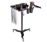 Plateau de salon avec bols magnétiques et hauteur réglable, chariot professionnel à roulettes pour salons de beauté, salons de tatouage, salons de coiffure, roulettes rotatives et supports à outils
