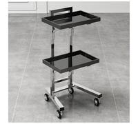 Plateau de Salon Pliable en Acrylique avec Support renforcé en Acier Inoxydable, Panneau Extra Large et roulettes pivotantes - Idéal pour Les coiffeurs et Les Professionnels de la beauté