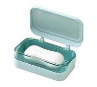 Plateau de savon avec couvercle - Boîte de savon de douche portable | 13,2 x 8 x 5 cm à double couches SOAAP Assiette avec couvercle et drainage | Récipient à double couche pour lave-vaisselle de Lav