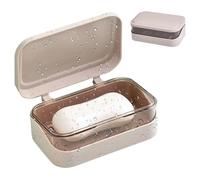 Plateau de savon avec couvercle - Boîte de savon de douche portable | 13,2 x 8 x 5 cm à double couches SOAAP Assiette avec couvercle et drainage | Récipient à double couche pour lave-vaisselle de Lav