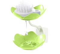 Plateau de savon | Support de savon double couche en forme de fleur | Ne perce pas l'organisateur ou la douche murale de salle de bain, salle de bain, chambre à coucher, appartement
