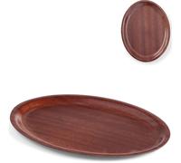 Plateau de serveur ovale en bois antidérapant 20 x 26,5 cm