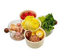 Plateau de service - 12,6 x 10,55 pouces, plateau de fruits, support à épices léger à plateaau tournant, plaeau de compartiment à légumes rotatif à 360° en ABS | Assiettes de stockage de légumes régla