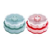 Plateau de Service à légumes - Plats rotatifs 2 étages Forme,10 Compartiments Plateau apéritif Portable avec Couvercle - pour Pique-Nique fête Buffet déjeuner Maison Cuisine