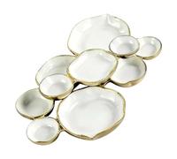 Plateau de service à neuf compartiments - Plateau à goûter vintage en métal | Bol décoratif | Centre de table pour apéritif et dessert