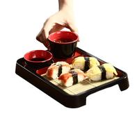 Plateau de service à sushi - Ensemble d'assiettes à nouilles japonaises - Vaisselle rectangulaire pour dîner sauces épicées dessert petit-déjeuner buffet appétissant pique-nique collations cérémonie