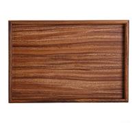 Plateau de service à thé en bois de noyer, plateau à goûter pour café, dessert, plateau en bois pour présentation de cérémonie de thé sec (33 x 23 x 2,6 cm)