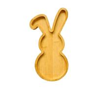 Plateau de service - Assiette lapin de Pâques | Plateau de service en bois pour Pâques, plateau de fruits divisé pour collations, noix et bonbons, vaisselle en bois naturel pour Noël, anniversaires