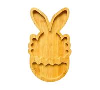 Plateau de service - Assiette lapin de Pâques | Plateau de service en bois pour Pâques, plateau de fruits divisé pour collations, noix et bonbons, vaisselle en bois naturel pour Noël, anniversaires