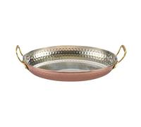 Plateau de service, assiettes repas résistantes à la chaleur pour l'apéritif, plats dîner en acier inoxydable avec poignées, plateau nourriture les fruits mer viande, le dessert, 7.09x4.92x1.18 pouces