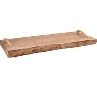 Plateau de service avec 2 poignées - bois massif 50x20 cm