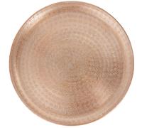Plateau Jinan en Aluminium 30 cm | Plateau à Thé Marocain Doré | Décoration Orientale pour Table Dressée