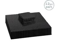 Plateau de service carré en ardoise 12pc / plateau / sets de table / sous-verres