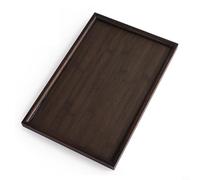 Plateau de service carré en bois pour servir des articles tels que le pain, les fruits, le fromage, les olives, les sushis, les desserts ou comme décoration de table (assiette plate 37 x 26 cm)