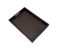 Plateau de service carré en bois pour servir des articles tels que le pain, les fruits, le fromage, les olives, les sushis, les desserts ou comme décoration de table (poignée 33 x 22,5 x 4 cm)