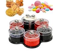 Plateau de Service compartimenté avec Couvercle | Plateau Tournant pour Apéritif et Fruits Secs - Plat de Service pour Crudités - pour Table, Adultes, Voyages, Pique-niques, Traiteur, réceptions