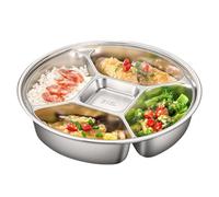 Plateau de Service Compartimenté - Plateau compartimenté en Acier Inoxydable avec | Portion pour Amuse-bouches | Apéritifs dînatoires en Famille, soirées Entre Amis, Camping, Pique-Nique, Soir