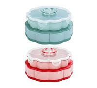 Plateau de Service Compartimenté | Plats rotatifs 2 étages forme - Plateau de Snack de 10 Compartiments avec Couvercle - pour Buffet Brunch Dîner Apéro Maison Camping Pique-nique Soirée