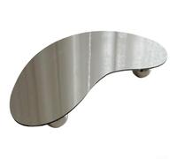 Plateau de service contemporain en acrylique avec finition mate et base en boule en acier pour hôtel, café, salon (A)