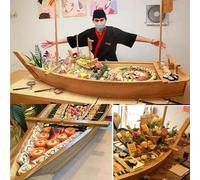 Plateau De Service De Bateau à Sushis en Bois, Grande Assiette De Bateau à Sushis pour La Fête des Fruits De Mer De Planche De Sashimi, Idéal pour Le Restaurant De Sushis Ou La Mai, A, 60X21cm