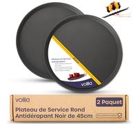 Plateau de service de boissons rond antidérapant - Ustensiles de cuisine, bars et restaurants (45 cm, lot de 2)