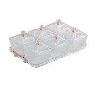 Plateau de Service de Collations de Fruits Secs Plateau de Service D'Apéritif Polyvalent 6 Bols Bols de Service Divisés
