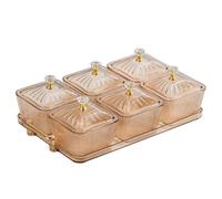 Plateau de Service de Collations de Fruits Secs Plateau de Service D'Apéritif Polyvalent 6Bols Bols de Service Divisés Comme