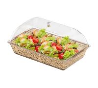 Plateau de service de fête pour servir des aliments - Assiettes de restauration - 41,50 x 25,00 cm Plateaux d'exposition alimentaire avec compartiments et couvercle, pour la cuisine, la préparation