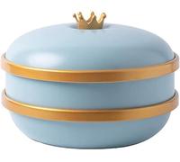Plateau de service de fruits secs, plateau à collation divisé, assiette à bonbons décorative de grande capacité, plateau à noix, accessoires de fête de réunion de famille(Light Blue)