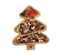 Plateau de service de Noël en bois - Planche de service de Noël - Planche à apéritifs pour pain, nourriture, fruits, fête, biscuits, table de cuisine à la maison