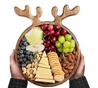 Plateau de service de Noël - Plateau d'antipasti en bois de cerf - Plateau de service - Pour fromage, collations, nourriture, biscuits, bonbons, fête, maison, cuisine