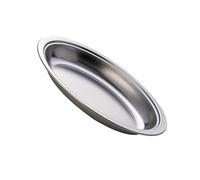 Plateau de service de restaurant en acier inoxydable - Accessoires de cuisine - Grand ovale pour cuire à la vapeur du poisson et des apéritifs - Passe au four