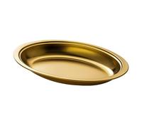 Plateau de service de restaurant en acier inoxydable - Accessoires de cuisine - Grand ovale pour cuire à la vapeur du poisson et des apéritifs - Passe au four