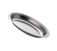 Plateau de service de restaurant en acier inoxydable - Accessoires de cuisine - Grand ovale - Pour la cuisson à la vapeur du poisson et des apéritifs