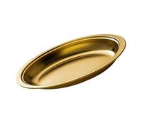 Plateau de service de restaurant en acier inoxydable - Accessoires de cuisine - Grand ovale pour la cuisson à la vapeur du poisson et des apéritifs - Plateau de service ovale