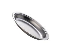 Plateau de service de restaurant en acier inoxydable - Accessoires de cuisine - Grand ovale pour la cuisson à la vapeur du poisson et des apéritifs - Plateau de service ovale