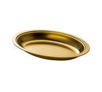 Plateau de service de restaurant en acier inoxydable - Accessoires de cuisine - Grand ovale pour la cuisson à la vapeur du poisson et des apéritifs - Plateau de service ovale