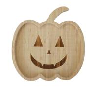 Plateau de service décoratif en bois pour Halloween, motif | Assiette à vaisselle en forme de tête de mort pour la maison, le bureau, les tables basses, les entrées, les étagères