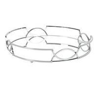 Plateau de Service - Design Miroir - Argent - Verre - 30cm - Rond