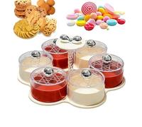 Plateau de service divisé avec couvercle - Plat rotatif pour servir des collations | Organisateur de plateaux Veggie Candy Nut avec compartiments pour nourriture - Picnic Cater