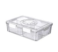 Plateau de service divisé - Boîte à goûter de voyage portable | Organisateur de récipient alimentaire transparent | Conteneur de rangement portable | Organiseur de plat de service divisé pour