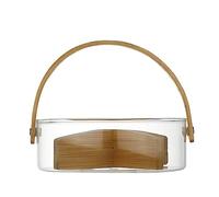 Plateau de Service Divisé en Verre Transparent avec Poignée - Fruits Snacks Plateaux de Service Plat de Service à 4 Sections Plateau d'Apéritif pour Noix Bonbons Party Food Serving